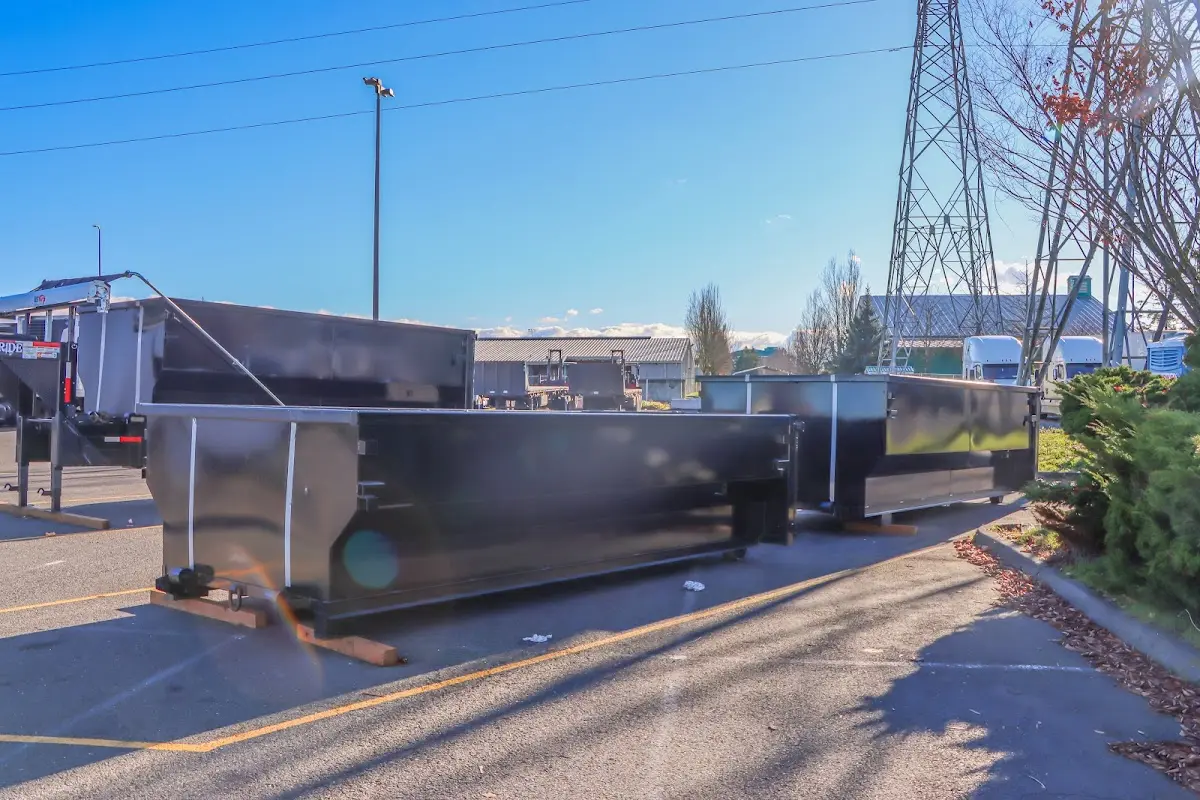 Roll-off dumpster ready for waste disposal at job site for Construction Dumpster Rental in South Haven